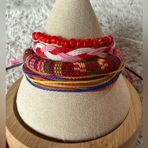 Boho Colorful Beaded and Woven Bracelets Set. 4 pieces NWOT